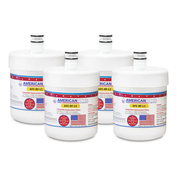 American Filter Co LG LT-500P Comparable Refrigerator Water Filters (made by Model number AFC-RF-L1), 4PK LT-500P-AFC-RF-L1-4-67727 - main